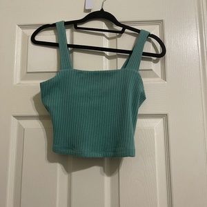 Green blue crop top